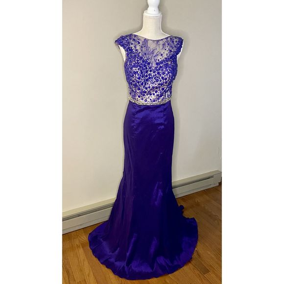 Purple Cassandra Stone for Mac Duggal Size 8 Mermaid dress - Picture 1 of 2